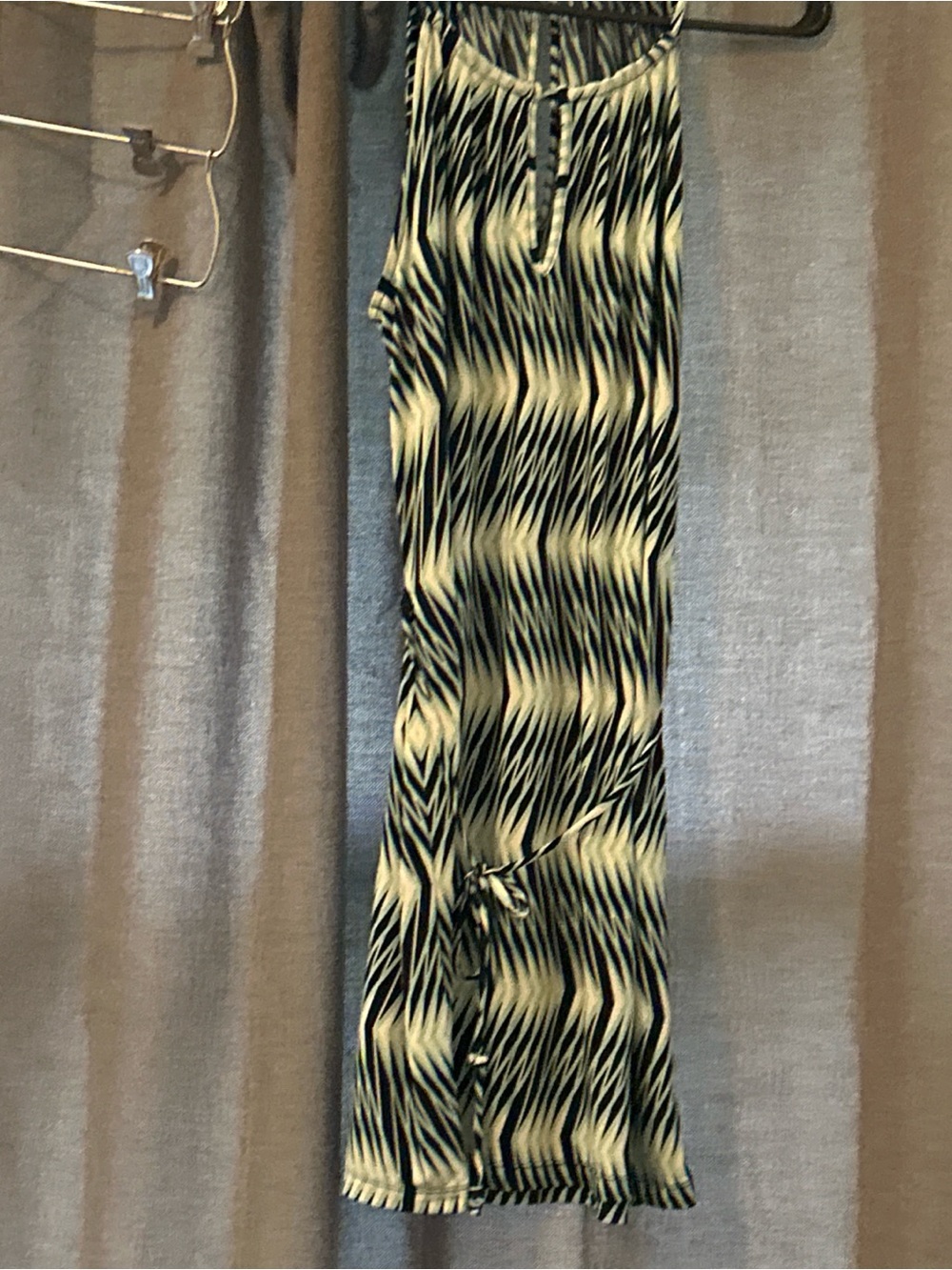 Banana Republic Black, white, and blue Zigzag dress with tie detail